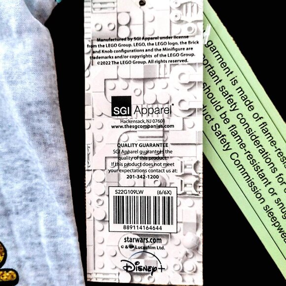 LEGO ~ Star Wars ~ Disney ~ Baby Yoda Nightgown ~ Sleep Shirt Girl's Sz 6-6X NWT - Picture 6 of 9